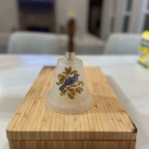 Frosted Glass Bell with Bird Design